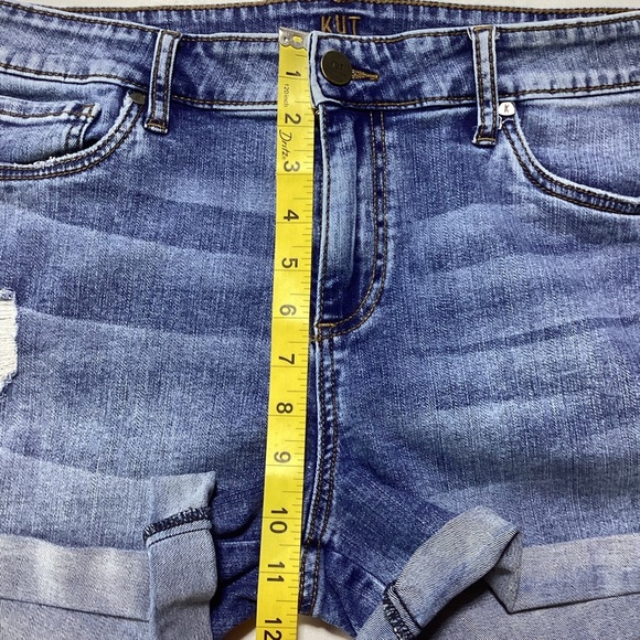 Kut from the Kloth Distressed Blue Jean Shorts - Picture 7 of 8